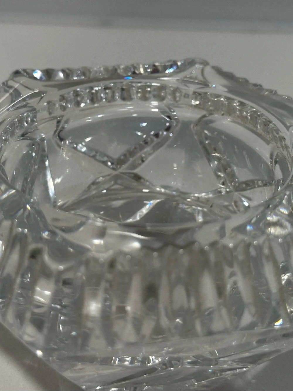 Vintage CRISTAL D’ARQUES 24% LEAD CRYSTAL HEXAGONAL VOTIVE CANDLE HOLDER FRANCE